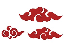 卡通紅色祥云png元素