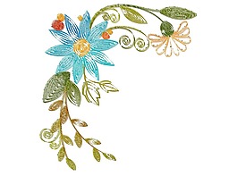 卡通藍色花朵png元素