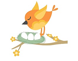 卡通黄色小鸟png元素