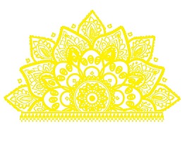 黃色剪紙畫png元素