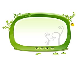 卡通創(chuàng)意綠色顯示屏png元素