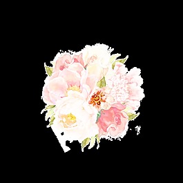 手繪清新淡雅花束png透明素材