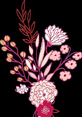 手繪插畫裝飾花卉png透明素材