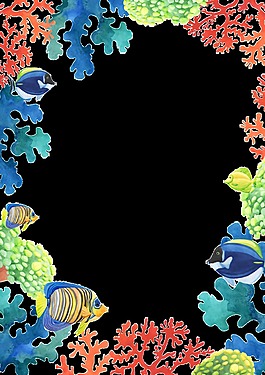 珊瑚海產(chǎn)生物png透明素材