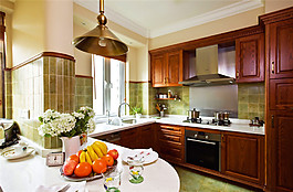 簡約開放式廚房木質(zhì)櫥柜裝修效果圖