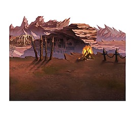 游戲場景群山插畫png元素