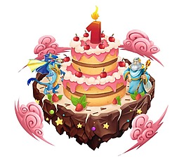 卡通蛋糕插畫png元素