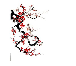 梅花國畫png元素