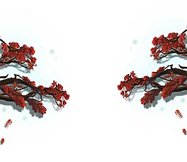 紅色樹葉png元素