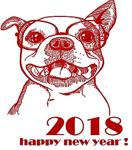 卡通2018狗年海報(bào)元素png
