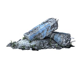 斷裂的墻塊png元素