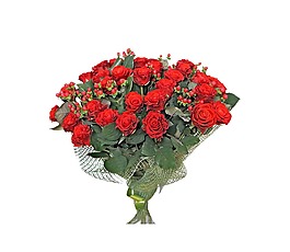 紅色玫瑰花花束png元素