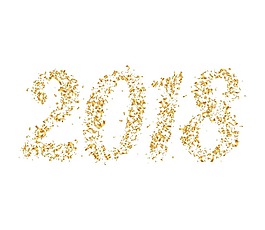 金色2018藝術(shù)字png元素