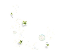 清新泡泡小花懸浮png元素