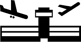 卡通黑色飛機(jī)場png元素