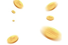 飛行黃色金幣png元素