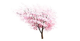 粉色鲜花树木png元素