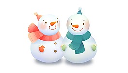 卡通可愛小雪人png元素