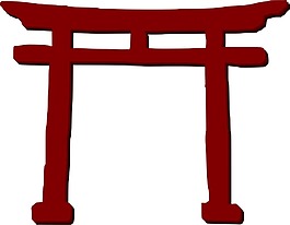 红色建筑装饰png元素