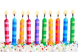 多彩生日蠟燭png元素