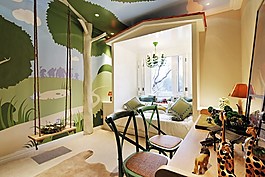 活潑自然美式裝修書房效果圖