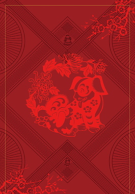 紅色狗年海報(bào)背景設(shè)計(jì)