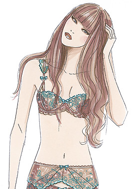 性感妩媚蓝色连体袜女士内衣服装效果图