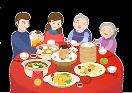 手繪卡通家人團(tuán)聚裝飾素材