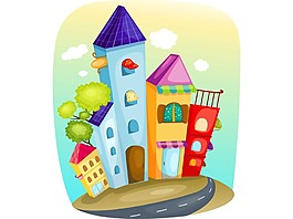卡通建筑樓房png元素