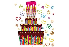 漫畫生日海報元素png