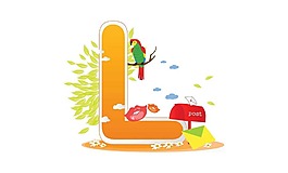 字母L卡通漫畫(huà)png元素