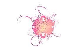 粉色花紋png元素