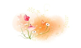 卡通蝴蝶花png元素