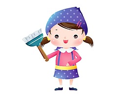 卡通小女孩png元素