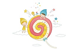 海報棒棒糖小孩子png元素