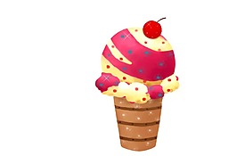 卡通甜筒冰激凌png元素