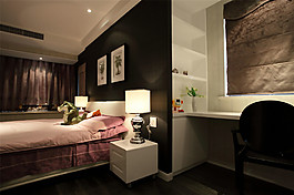 簡約臥室書桌裝修效果圖