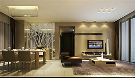 简约客厅灰色电视背景墙装修效果图
