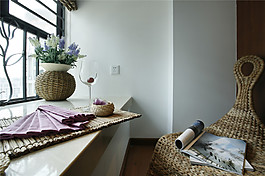 簡約書房灰色墻壁裝修效果圖