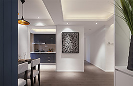 簡約餐廳個性吊燈裝修效果圖