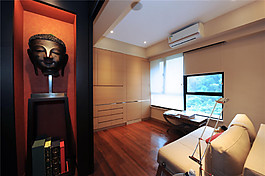 简约客厅灰色电视背景墙装修效果图