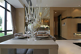 简约餐厅餐具装修效果图