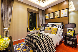 歐式臥室床頭柜裝修效果圖