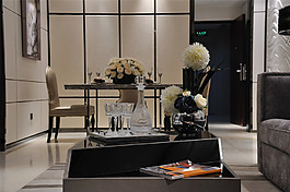 简约餐厅灰色墙壁装修效果图