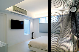 简约卧室灰色电视背景墙装修效果图