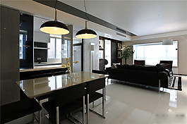 简约餐厅个性吊灯装修效果图