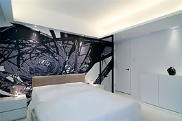 簡約臥室方形吊頂裝修效果圖