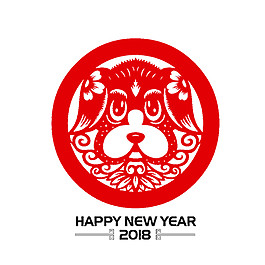 狗年春節(jié)剪紙素材