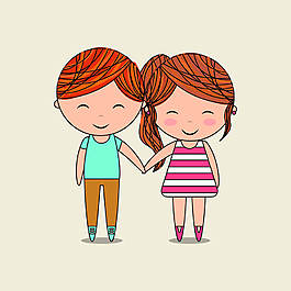 手繪可愛人物插畫