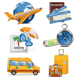 時尚旅行用品插畫